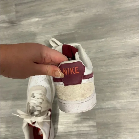 Nike Cream and Burgundy Sneakers - Picture 3 of 3